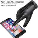 Italian Sheepskin Leather Gloves for Men, Winter Warm Fleece Lined Touch Screen Driving Glove (Medium)