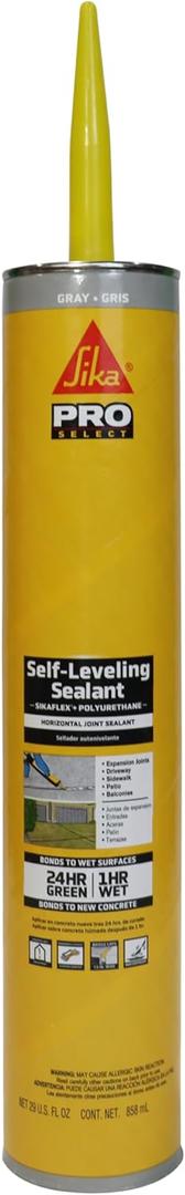 SIKA Sikaflex Self Leveling Sealant, Gray, Polyurethane, 29 fl oz, No Tooling Required, Waterproof, Self-Leveling for Sealing Horizontal Expansion Joints in Concrete