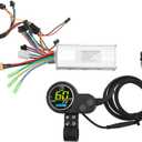 Electric Bicycle Brushless Controller Kit, 36 48V 500W Figer Speed Thumb Throttle LCD Display Bike Scooter Motor Parts Accessories for Electric Scooter Bike