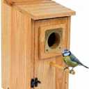 Bird Houses for Outside with Copper Guard,Thicken Wooden Bluebird House Clearance Garden Country Cottages, Nesting Box for Finch Swallow Wren Chickadee Wild Bird Supplies