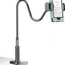 Kefotic Long Gooseneck Tablet Holder for Bed Works with Thick Case, eReader Stand Compatible with All Kindle Paperwhite Colorsoft Scrible, Desk Flexible Arm for iPad iPhone Fire HD Smartphones