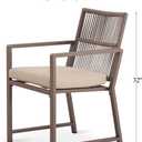 Aluminum Outdoor Patio Dining Chairs - Wicker Ratten Chair, Ergonomic Backrest Design, Detachable Seat Cushion, Soft and Breathable, Garden, Porch, Light Brown, Set of 2