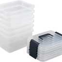 4.5 L Plastic Latch Storage Boxes with Lids, 6-Pack Plastic Boxes