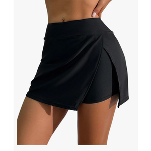 Bikini Bottoms for Women Side Slit High Waisted Tummy Control Solid Beach Outfits Swimsuit Bottom, Size XXL, Black 