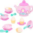 Battat Play Circle Singing Teapot Toy Food Pretend Play Kitchen Set 3+ Years (17 Pieces) (Child-size)