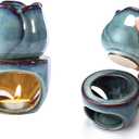 Fragrance Essential Oil Burner Tealight, 2PCS Tea Light Candle Wax Warmer, Lotus Candle Warmer Candle Tealight for Home Bedroom Decor Christmas Housewarming Gift(Blue)