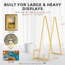 TR-LIFE 16 Inch Gold Metal Plate Stand (2 Pack) - Heavy Duty Display Stand for Extra-Large Plates, Frames, Platters and Art