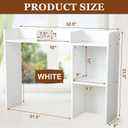 Briwooody Dorm Desk Bookshelf Desk Hutch Organizer with 5 Shelves and 3 Tier Desktop Hutch Storage Organizer for College Dorm Home Office Supply, 32.5 x 23.5 x 8 Inch (White)