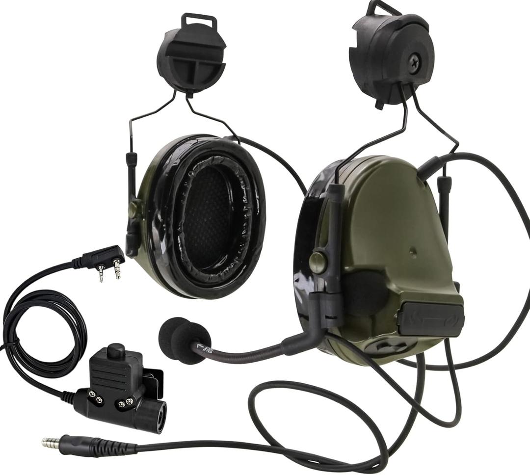 HEARFALCOM Comta III Tactical Headset Helmet ARC Rail Adapter Bracket Version Noise Cancelling Pickup Shooting Headset (FG)
