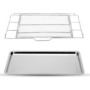 New upgrade Air Fry Tray for 30" Oven with Drip Pan, Compatible with Frigidaire Wall Ovens, Ranges, and Wall Oven/Microwave CombinationsOven Rack Measures 25" x 16" x 1.75"