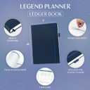 Legend Accounting Ledger Book  Hardcover Bookkeeping Log for Small Business & Personal Use  Columnar Book  Money Expense Journal  Large Format 7x10 (Dark Blue, Smaller Than A4 (7x10''))
