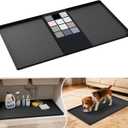 URMONA Waterproof Silicone Under Sink Mat 34'' x 19'' Shelf Liner for Kitchen and Bathroom, Cabinet and Counter Protector, Storage and Organizers, Litter Mat, Pet Cat Puppy Essentials(Black)