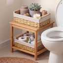 Newtay Beige 2 Pcs 14" x 8" x 5" Wicker Toilet Basket Tray with Handles
Handwoven Slim Decorative Basket for Countertop Shelf, and for Rustic Home Decor, Living Room, Nursery Organization, Neutral