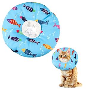 Libfrnt Soft, Cute Cat Donut Adjustable Recovery Collar - Comfortable Anti-Bite Neck Cone for Pet Cats Kittens After Surgery