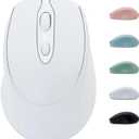 Bluetooth Mouse - Wireless, Rechargeable, Silent, Slim, Portable for Laptop, iPad, MacBook Pro, Surface Pro, PC and Samsung Tablet (White)