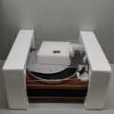 All-in-one Record Player Turntable with Built-in Speakers Vinyl Record Player Support Wireless Playback Auto Stop 33&45 RPM Speed RCA Line Out AUX in Belt-Drive Turntable for Vinyl Records Mahogany