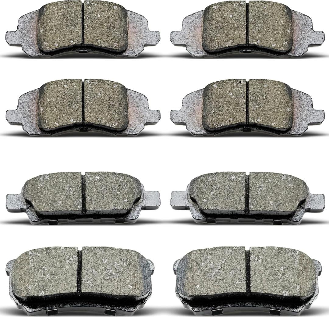 D1285 D1037 Front Rear Ceramic Brake Pads Set for Chrysler 200 2011-2014,Sebring 2007-2010,Dodge Avenger 2008-2014,Caliber 2007-2012,Jeep Compass/Patriot 2007-2017,Mitsubishi Lancer 2004-2017