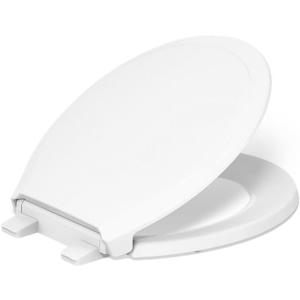 KOHLER 78059-RL-0 Rutledge Nightlight ReadyLatch Slow Close Toilet Seat, Round-Front, Quiet-Close Lid and Seat, Grip-Tight Bumpers, White