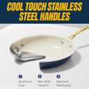 GOTHAM STEEL 12 Inch Non Stick Frying Pans Nonstick Skillet, Ceramic Pan for Cooking Non Toxic, Nonstick Frying Pan Skillets with Stay Cool Handle, Fry Pans, Oven and Dishwasher Safe - Navy