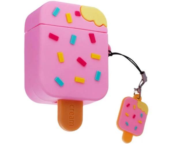 3 x  AirPods1/2 Generation Apple Bluetooth Wireless Earphone Cover Suitable for Fresh and Anti-Fall Soft Plastic Shell, Ice Cream for AirPods Pro Case with Keychain