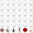 Batiyeer 24 Pieces 5" Winter Snow Globes Bulk DIY Plastic Clear Fillable Water Globe with Screw Off Cap for Make Your Own Xmas Winter Crafts Gift Home Decoration