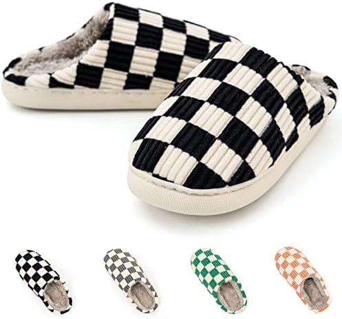 Guyarns House Slippers for Women & Men - Fuzzy, Casual Indoor/Outdoor Shoes with Memory Foam & Faux Fur Lining 42-43