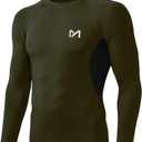 MEETYOO Men's Compression Long Sleeve Shirt Moisture Wicking for Gym | High Performance Body Shaping Fit, Quick Dry Baselayer 4-Way Stretch Free Movement for Running, Training (XL)