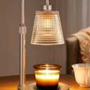 Innqoo Champagne Gold Candle Warmer Lamp with Timer, Dimmable Candle Warmer for Home Decor, Height Adjustable Candle Lamp for Jar Candles, Birthday Gifts for Women Mom, House Warming Gifts New Home