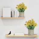 2 Pack Small Fake Plants Potted Artificial Plants Artificial Flowers Potted Faux Flower Daisy with Eucalyptus Leaves for Home Decor Office Room Farmhouse Indoor Table Bathroom DecorYellow