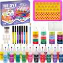 174 PCS Tie Dye Kit, Tie Dye Set Including 20 Colors Pre-Filled Tye Dye Bottles, 1 Tie Dye Workstation, 7 Set Fabric Markers, Non Toxic Permanent Fabric Dye Art Set- Perfect for Family & Party Fun