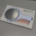 Hasipu Travel Makeup Mirror with 3 Color Lights, 1X/10X Double-Sided Magnifying Mirror, Rechargeable Beauty Mirror with Touch Control, Portable 3 in 1 Vanity Mirror Tabletop Handhold Hanging (Blue)