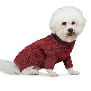 KYEESE Dog Sweater Comfy Turtleneck Dog Sweater for Small Dogs Classic Cable Knit Small Pet Sweater with Long Sleeve Warm Pet Coats Soft Dogs Clothes for Cold Weather, Red, Large (Large (11-19lbs), 11#Maroon) KYEESE Dog Sweater Comfy Turtleneck Dog Sweater for Small Dogs Classic Cable Knit Small Pet Sweater with Long Sleeve Warm Pet Coats Soft Dogs Clothes for Cold Weather, Red, Large (Large (11-19lbs), 11#Maroon)