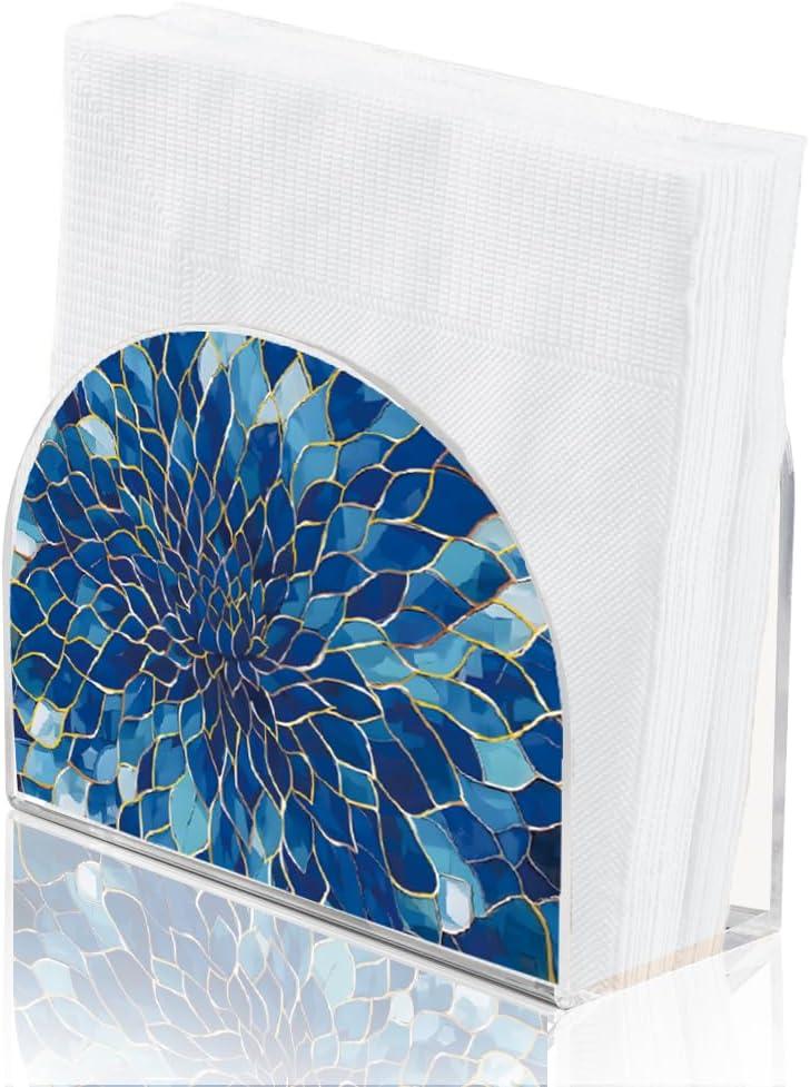 SUPERDANT Geometric Glass Pattern Napkin Holder for Tables Acrylic Tissue Servilletero Paper Cocktail Stand for Kitchen Serviette Dispenser Home Dining Room Restaurant Bar Party Decoration