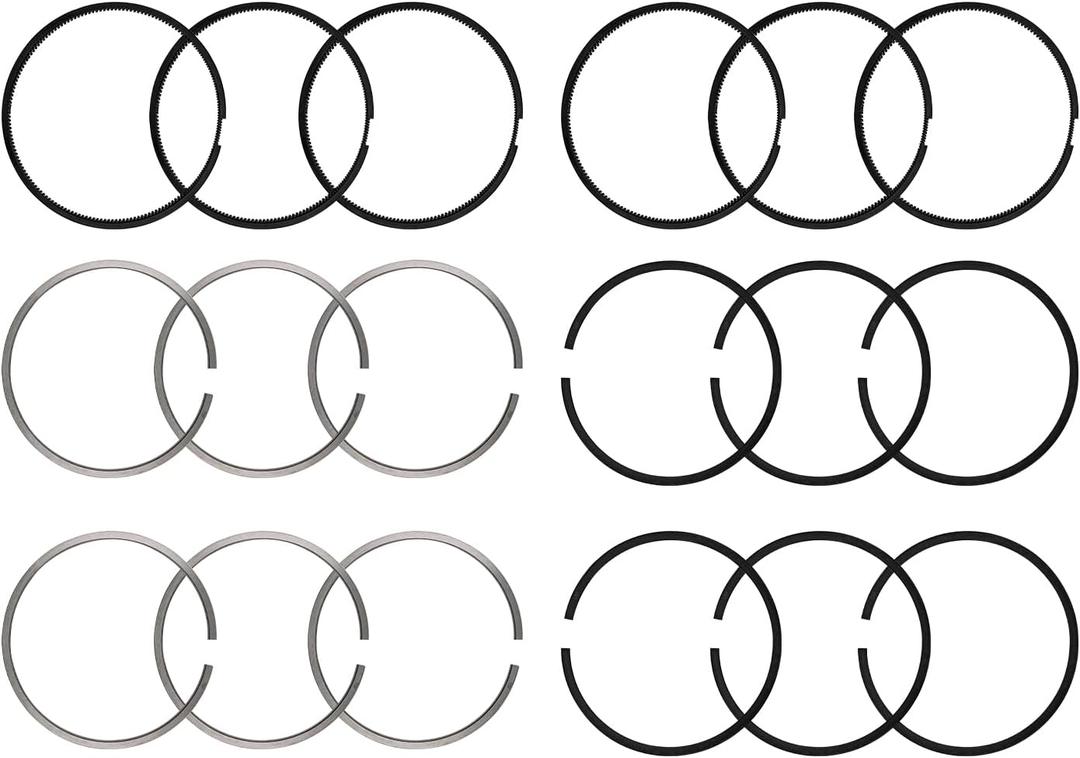 3802429 6-Sets Engine Piston Ring set Compatible with Cummins 6ct 114mm Pision Replace#3919918 3909587 3802258