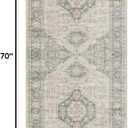 Lahome Oriental Kitchen Runner Rug, 2x6 Washable Rug Runners for Hallway 6 Feet Non Slip, Vintage Soft Long Carpet for Laundry Room Bedside Entryway Eleanor, Grey/Brown