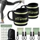 VITEVER Ankle Resistance Bands with Cuffs for Women, Leg Glute and Booty Workout Equipment for Home Gym, Pilates Equipment, Ankle Weights with Green Resistance Bands for Kickbacks Hip Fitness Training