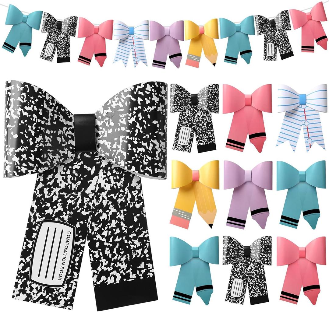 Tenceur Graduation End of Year Banner Decoration Back to School Party Banner Garland Decor for Primary Middle Back to School Classroom Student DIY Crafts Wall Photo Props(Stationery)