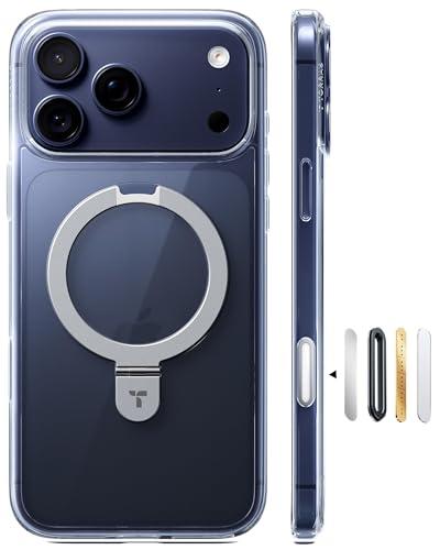 TORRAS Ostand for iPhone 17 Pro Case Clear Magnetic, Fit for MagSafe, 4X Military Drop Protection, Camera Control, Slim Phone Case for iPhone 17 Pro with Kickstand, Anti Yellowing Cover 6.3", Clear