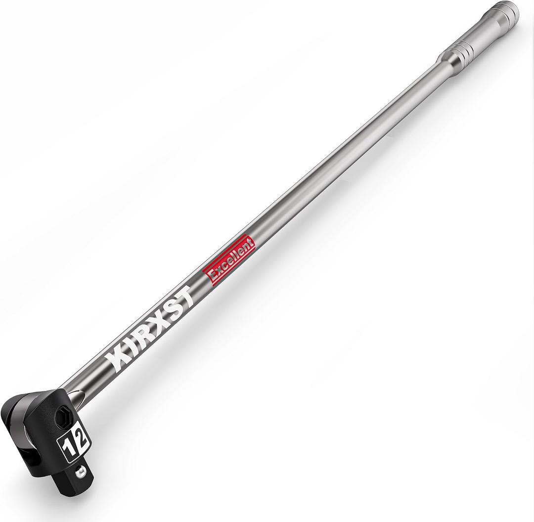 32-Inch 1/2” Drive Breaker Bar, Heavy Duty Extension Breaker Bar, 250° Rotatable Head, Premium Chromium Molybdenum Steel, Mechanical Work, Automobile and Motorcycle Maintenance and Repair