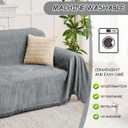 LOMAO Couch Cover Sofa Covers for 3 Cushion Sectional Couch Covers L Shape Couch Cover with Tassel Sofa Protector Washable Reversible Chenille Sofa Slipcover for Pet (Light Grey,Medium(71 * 102))