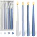 Sea Salt Scented Gradient Color Scented Taper Candles Smokeless Candle Sticks Long Candles Wax Colored Tapered Candles Candlesticks for Decor Wedding, Festival and Special Occasions, 10 INCH
