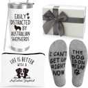 2 x Australian Shepherd Gifts for Women,Unique Birthday Gift for Best Friend Sister,Animal Lovers Gifts with 20 OZ Wine Tumble,Dog Mom Gift Who Loves Australian Shepherd,Dog Lover Funny Gag Idea