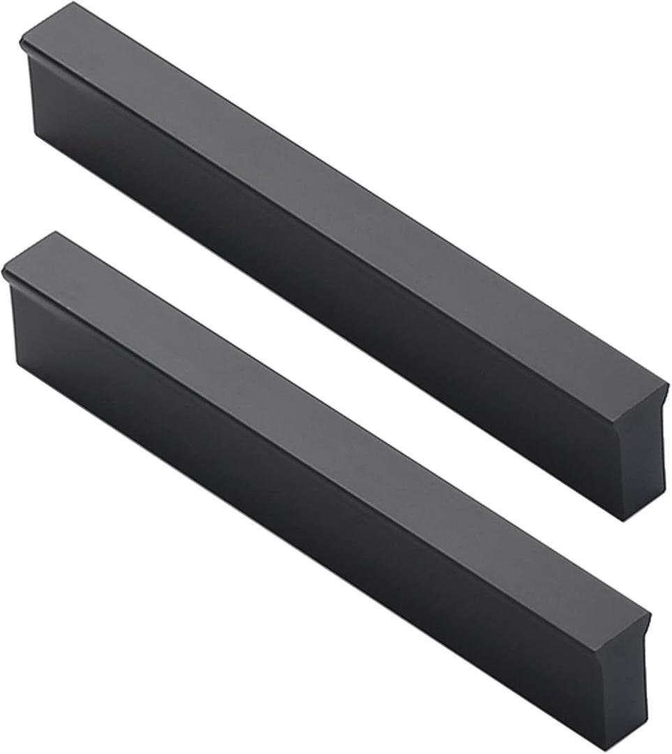 2 Pack Black Handle Pull Kitchen Cabinet Handle Aluminum Alloy Cupboard Handle Wardrobe Handle Pull Kitchen Drawer Handle Long Furniture Pulls CabinetHandle (Hole Distance: 320mm)