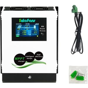 SOLAFANS 48V 80A MPPT Solar Charger 4.3" HD Touch Screen PV DC150V 4.4KW Multi-Language 12V/24V/36V Bluetooth for Off Grid/RV Applications