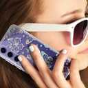 Clear Glitter Butterfly for Galaxy S24 Plus Case, [Screen Protector] Shockproof Thin Flower Slim Cute Crystal Bling Women Hard Back Soft TPU Bumper Protective for Samsung S24 Plus 6.7 inch