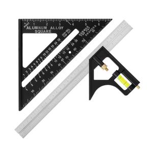 Mr. Pen- Rafter Square and Combination Square Tool Set, Black, 7" Square, 12" Aluminum Carpenter Square, Framing Square, Square Tool, Woodworking Square, Combo Square, 7 Inch