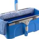 Professional Window Cleaning Kit, Include Compact Cleaning Bucket 3 Gallon, Silicone Squeegee, Microfiber Scrubber, Cloth, All-in-one Window Cleaning Supplies, Commercial & Household Use