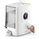 Homvana Humidifiers for Bedroom Large Room, 6.5L Top-Fill Warm & Cool 360° Rotatable Mist Ultrasonic Humidifier for Plants Baby Kids, Vaporizer (Distilled Sterilization) Essential Oil, Auto Sleep Mode