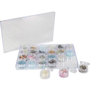 Everything Mary 24-Jar Bead Organizer  Large Clear Plastic Case for Diamond Painting, Jewelry & Craft Beads  Storage Box with Screw-Top Jars for Diamond Art & Small Supplies