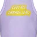 Touchdog Dog Cooling Shirt, Breathable Sleeveless Dog Shirts for Small Dogs, UPF 50+ Sun Protection Lightweight Quick-Dry Summer Vest Tank Top, (Printed Light Purple,Size XL
